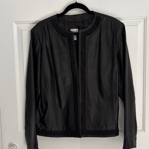 Elegant Black Leather Women's Jacket Chico’s